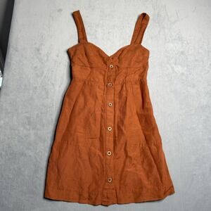 Anthropologie Maeve Dress Womens S Twist Front Mini Linen‎ Viscose Blend Fall